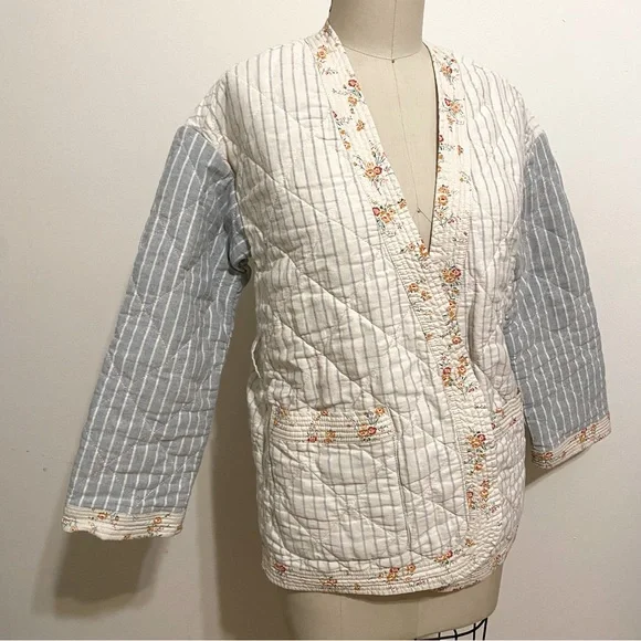 Madewell X The New Denim Project quilted patchwork wrap jacket, size XS - Picture 9 of 12